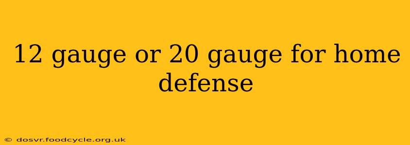 12 gauge or 20 gauge for home defense