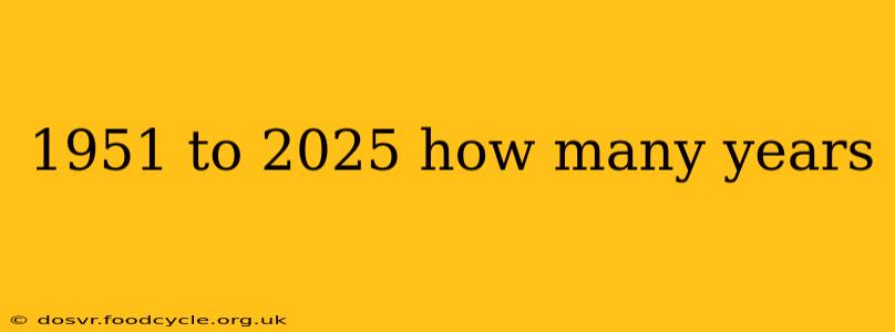 1951 to 2025 how many years