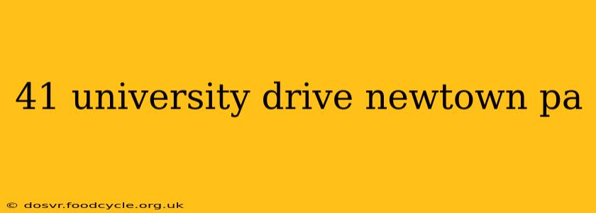 41 university drive newtown pa
