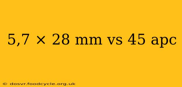 5,7 × 28 mm vs 45 apc