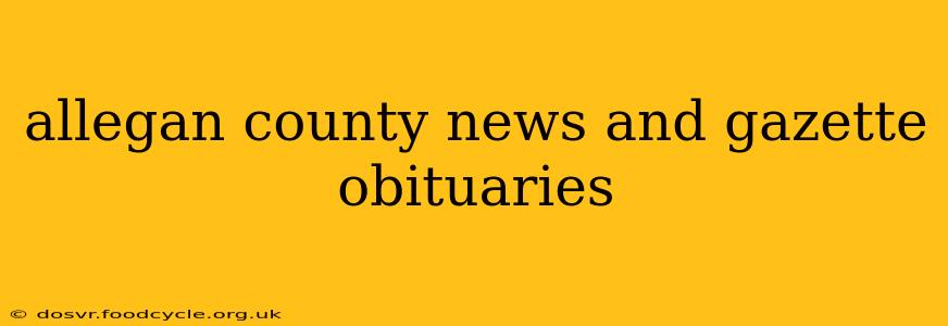 allegan county news and gazette obituaries