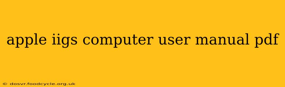 apple iigs computer user manual pdf