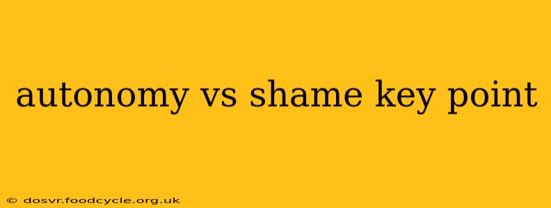 autonomy vs shame key point