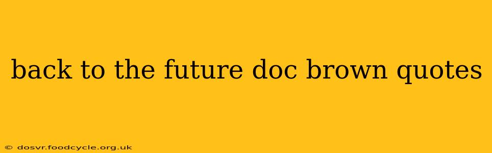back to the future doc brown quotes