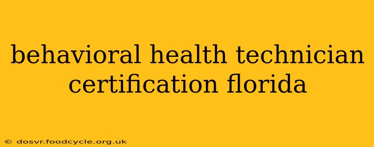 behavioral health technician certification florida