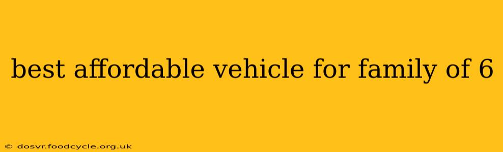 best affordable vehicle for family of 6
