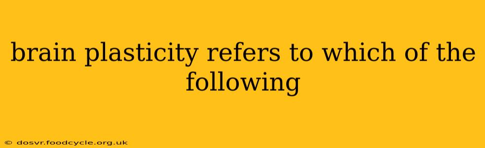 brain plasticity refers to which of the following