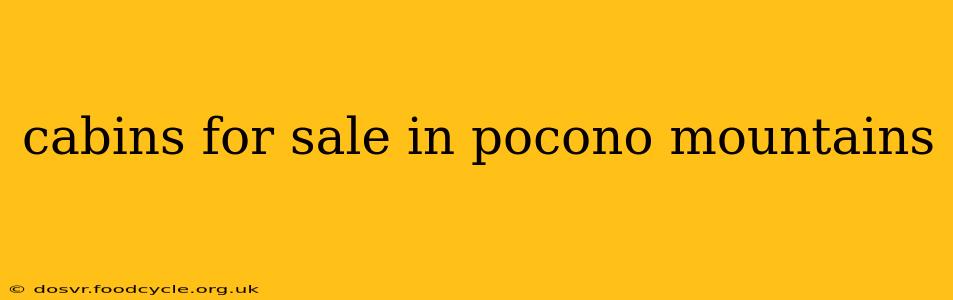 cabins for sale in pocono mountains