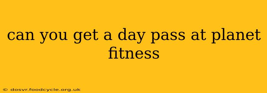 can you get a day pass at planet fitness