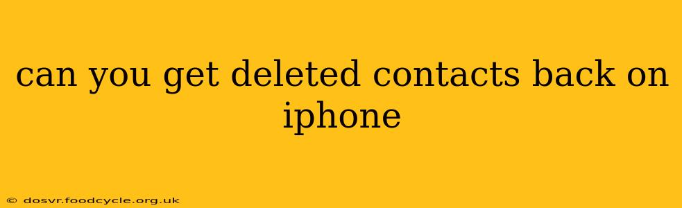 can you get deleted contacts back on iphone