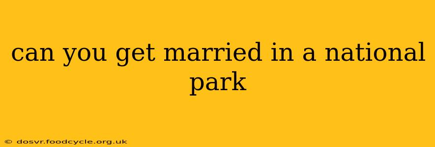 can you get married in a national park