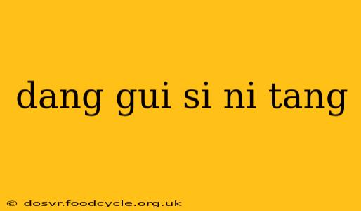 dang gui si ni tang