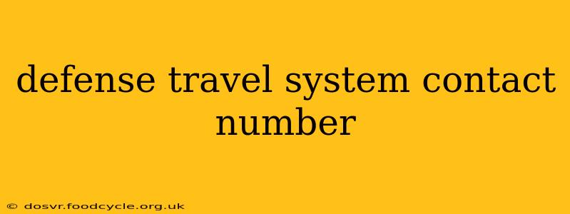 defense travel system contact number