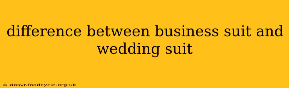 difference between business suit and wedding suit