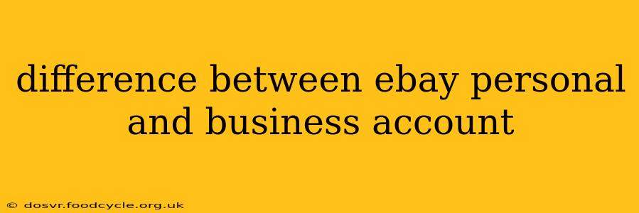 difference between ebay personal and business account