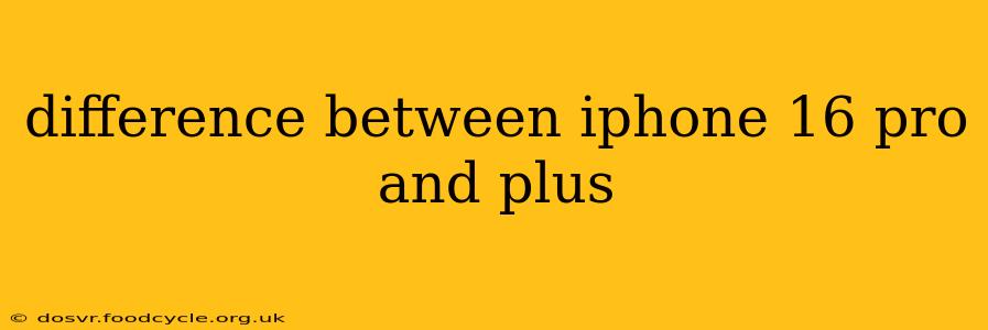 difference between iphone 16 pro and plus