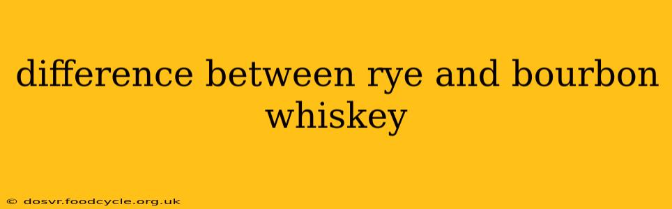 difference between rye and bourbon whiskey