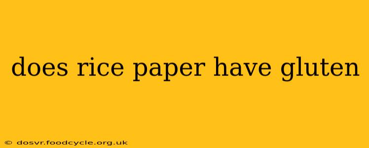 does rice paper have gluten