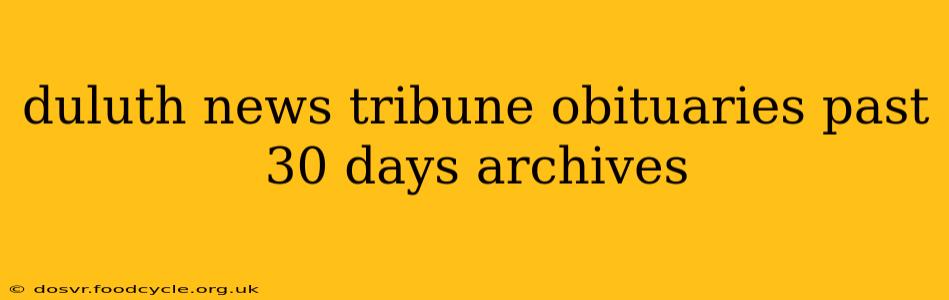 duluth news tribune obituaries past 30 days archives