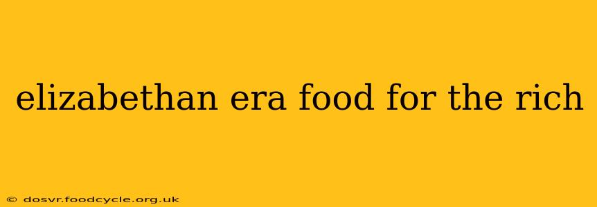 elizabethan era food for the rich