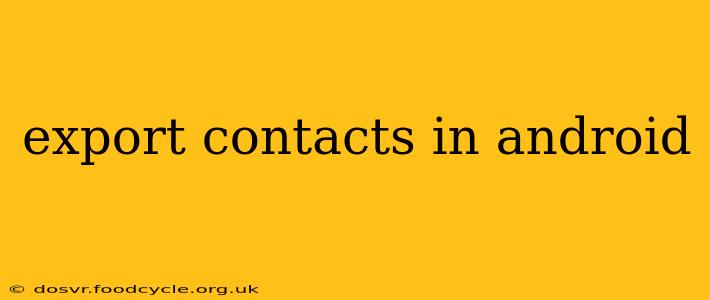 export contacts in android
