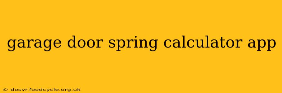 garage door spring calculator app