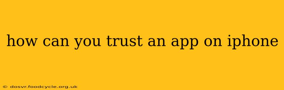 how can you trust an app on iphone