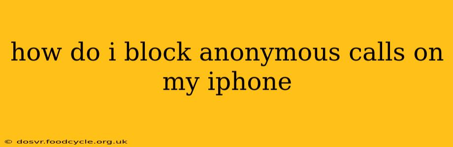 how do i block anonymous calls on my iphone