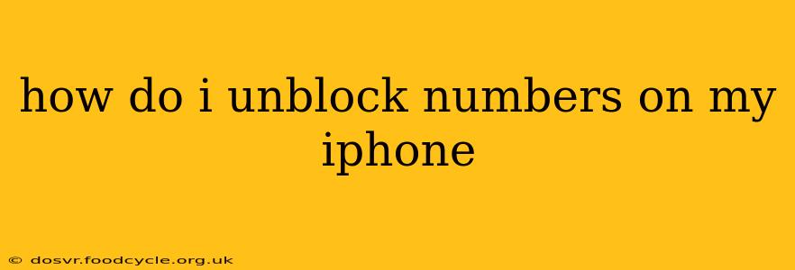 how do i unblock numbers on my iphone