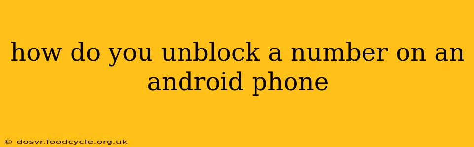 how do you unblock a number on an android phone