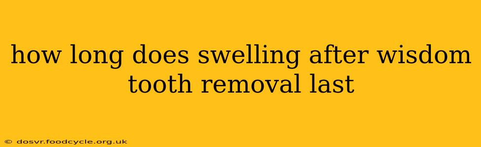 how long does swelling after wisdom tooth removal last