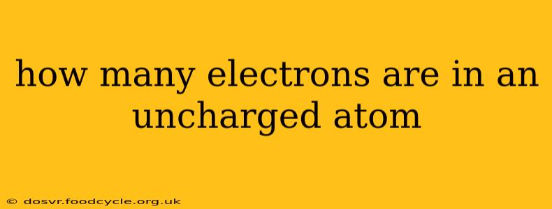 how many electrons are in an uncharged atom