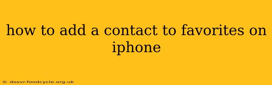 how to add a contact to favorites on iphone