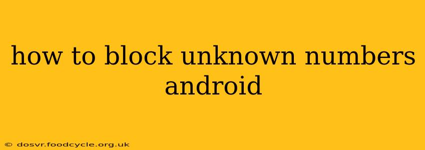 how to block unknown numbers android