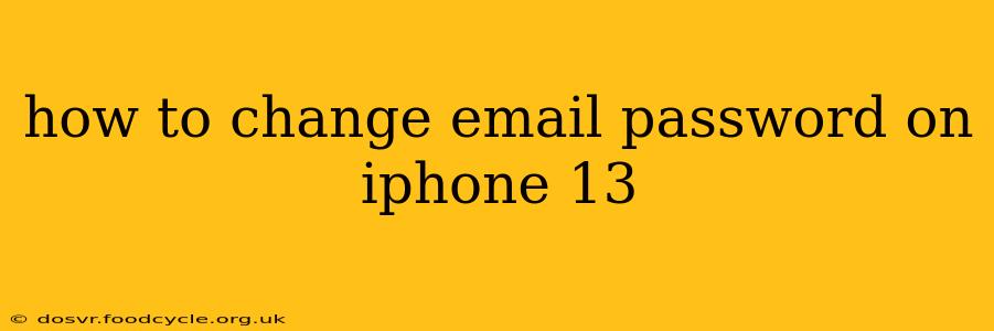 how to change email password on iphone 13