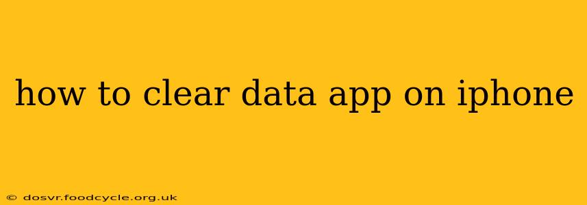 how to clear data app on iphone