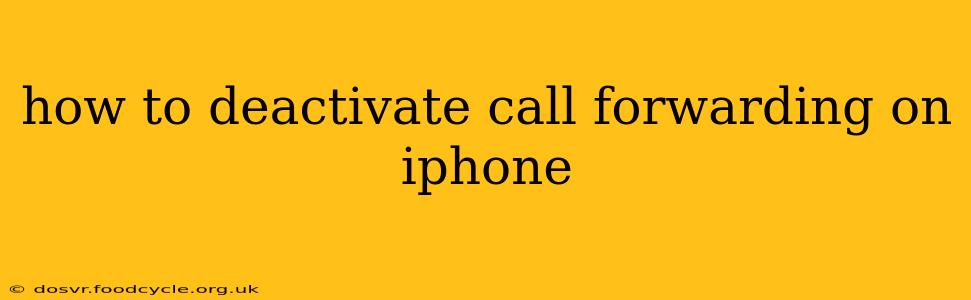 how to deactivate call forwarding on iphone