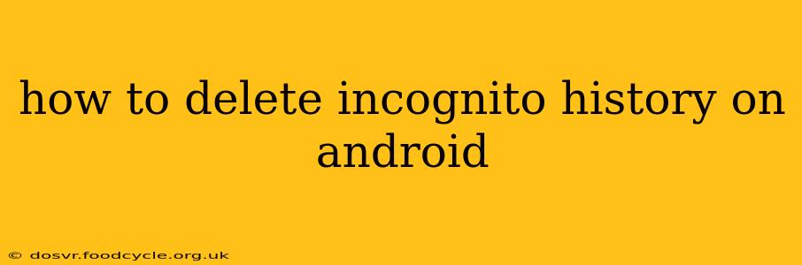 how to delete incognito history on android