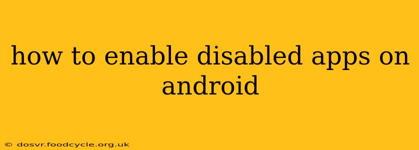 how to enable disabled apps on android