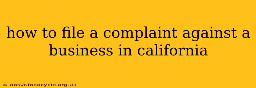 how to file a complaint against a business in california