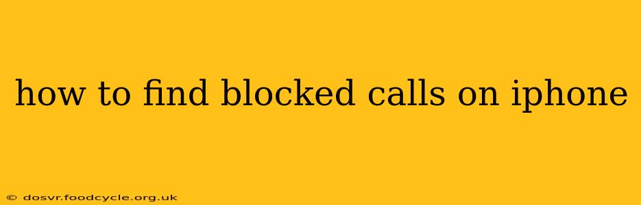 how to find blocked calls on iphone