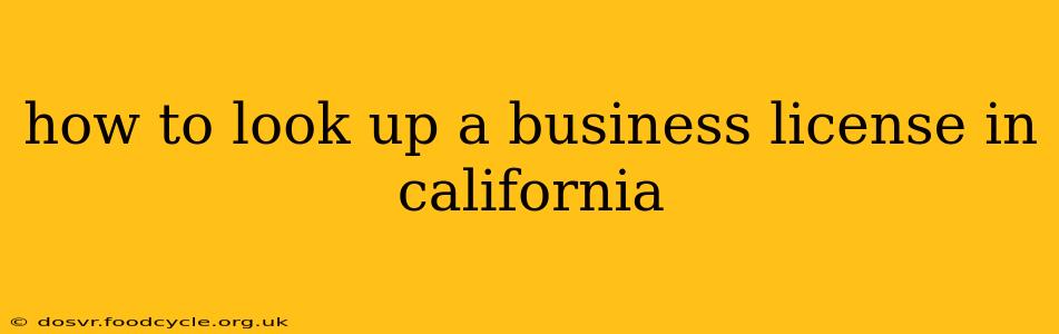 how to look up a business license in california