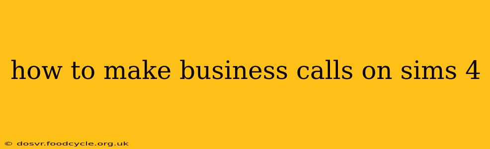 how to make business calls on sims 4