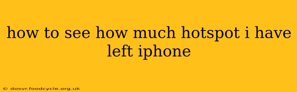 how to see how much hotspot i have left iphone