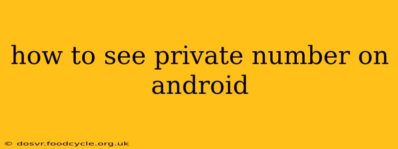 how to see private number on android