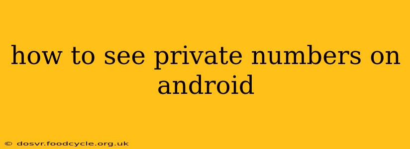 how to see private numbers on android