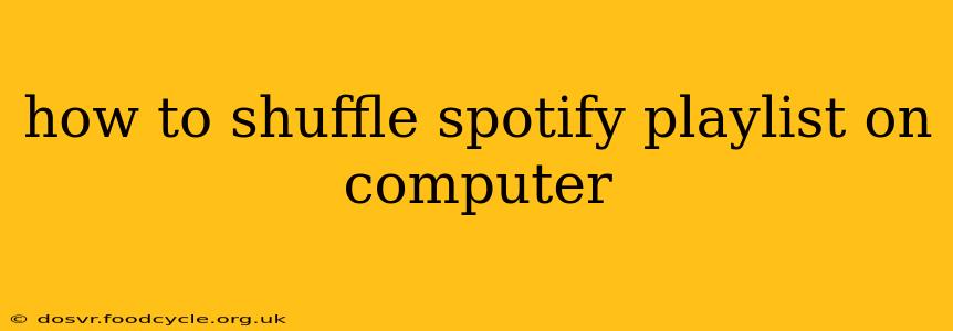 how to shuffle spotify playlist on computer