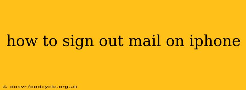 how to sign out mail on iphone