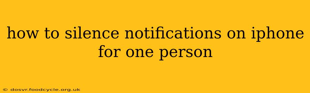 how to silence notifications on iphone for one person