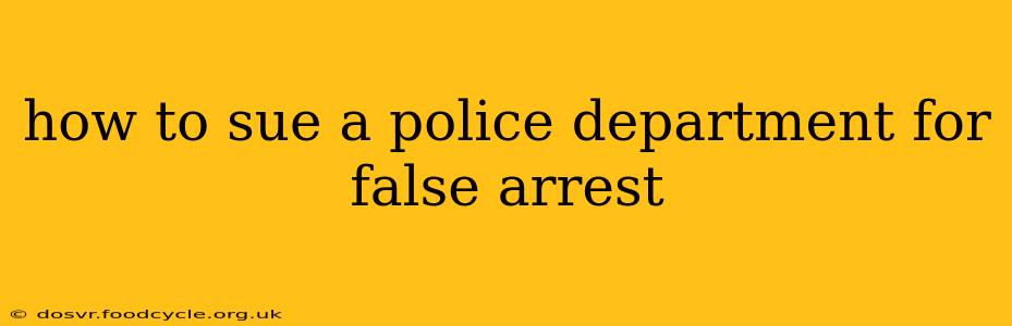 how to sue a police department for false arrest